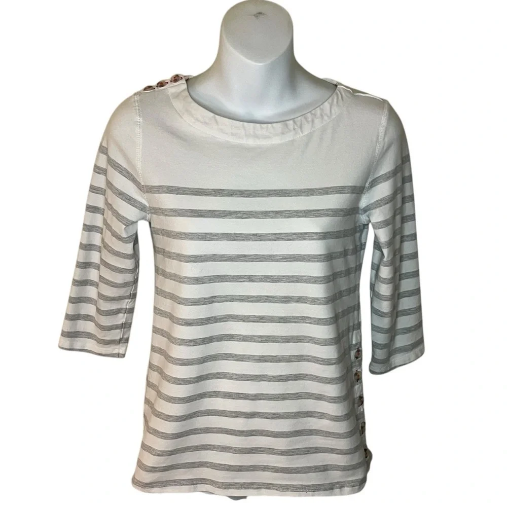 Maeve by Anthropologie striped button-detail top size XS - Picture 3 of 12